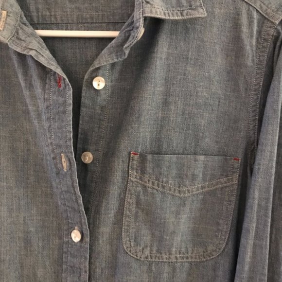 Uniqlo Chambray Long Sleeve Shirt - Picture 7 of 7